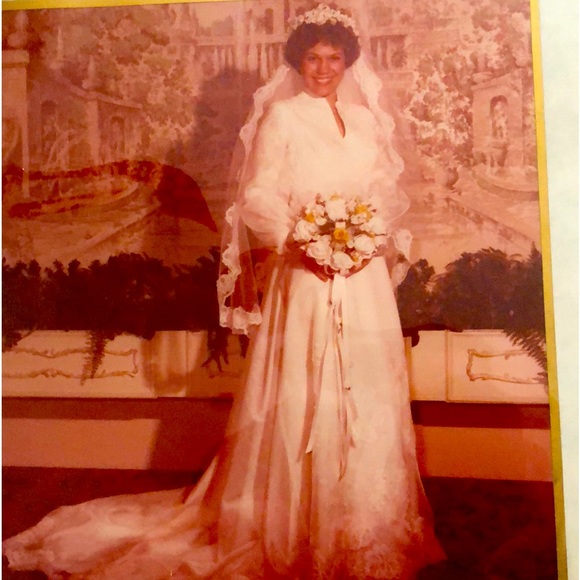 Vintage wedding gown Some vintage spots and normal wear and tear. As shown